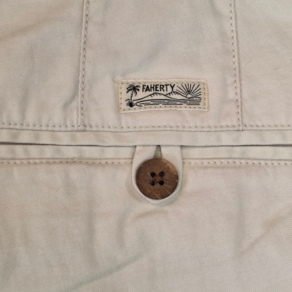 Faherty Men's 35 Island Life Shorts Pumice Tan Organic Cotton Tencel MBS2106-PUM